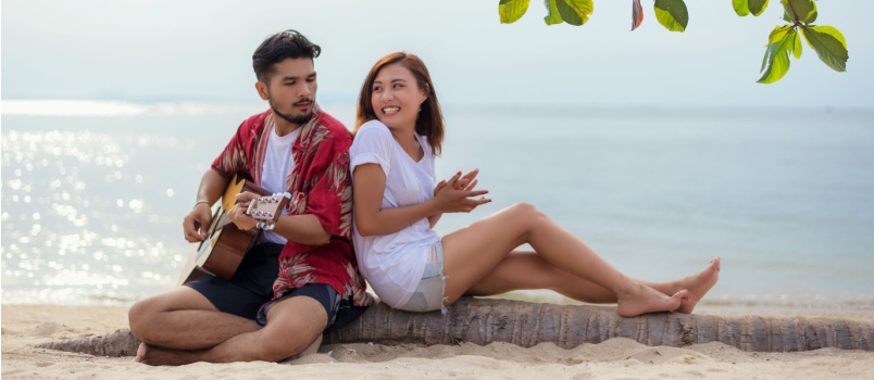 Young couple enjoying each other company 