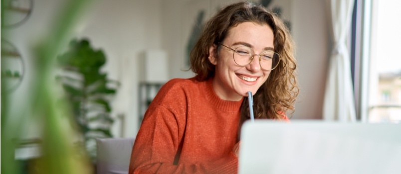 Young woman using laptop 